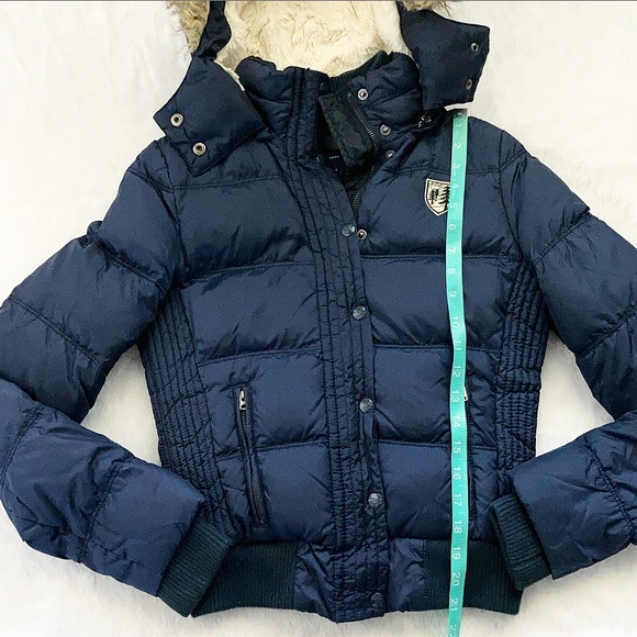 Like New American Eagle Navy Blue Down Puffer Coat - Picture 4 of 9